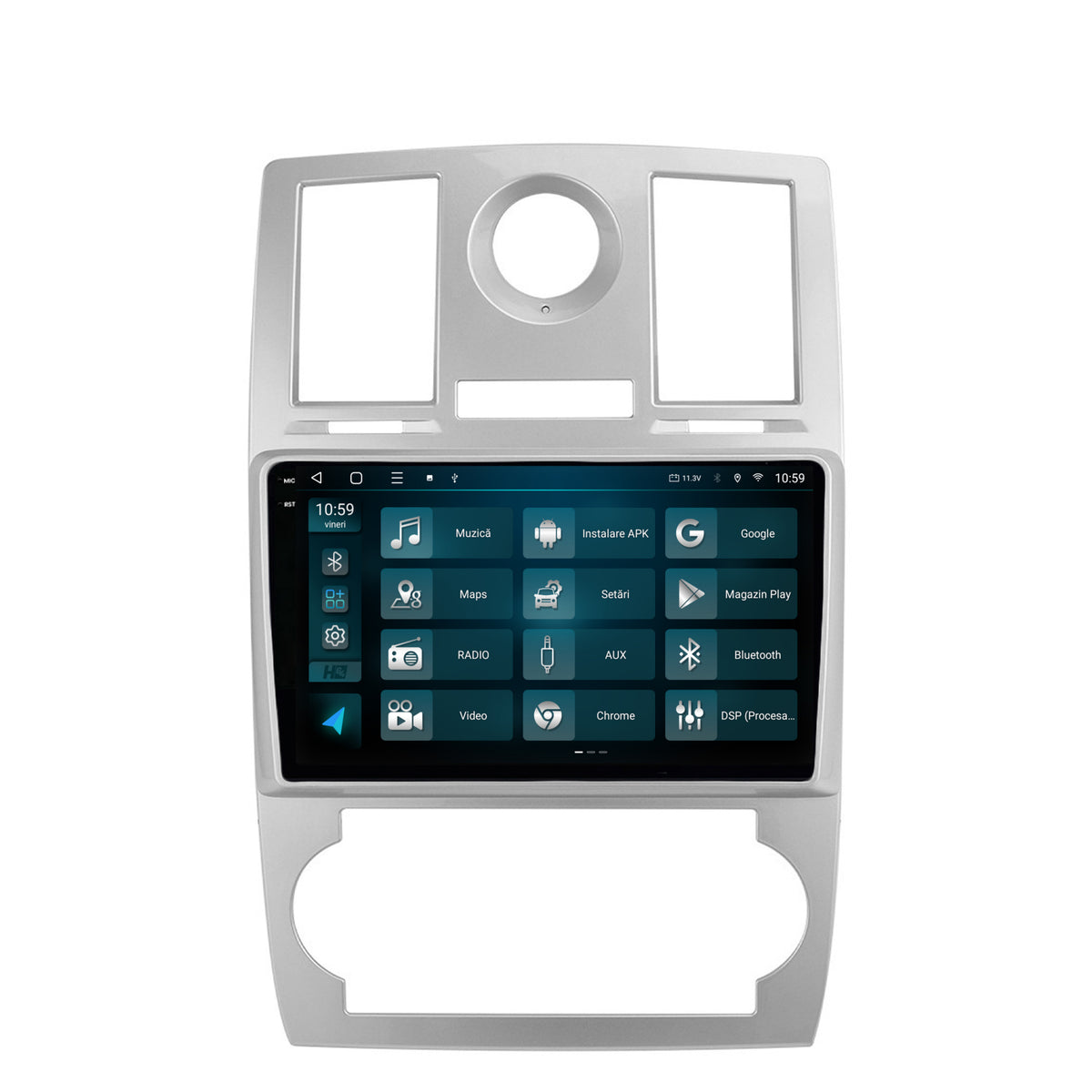 Navigatie 2K HUB64 Chrysler 300C (2004-2011), 8GB RAM, Android, Octacore, Slot Sim 4G, DSP, GPS, Wi-FI, Carplay, Android Auto, USB, Bluetooth, Waze, Touchscreen, 9.5 Inch