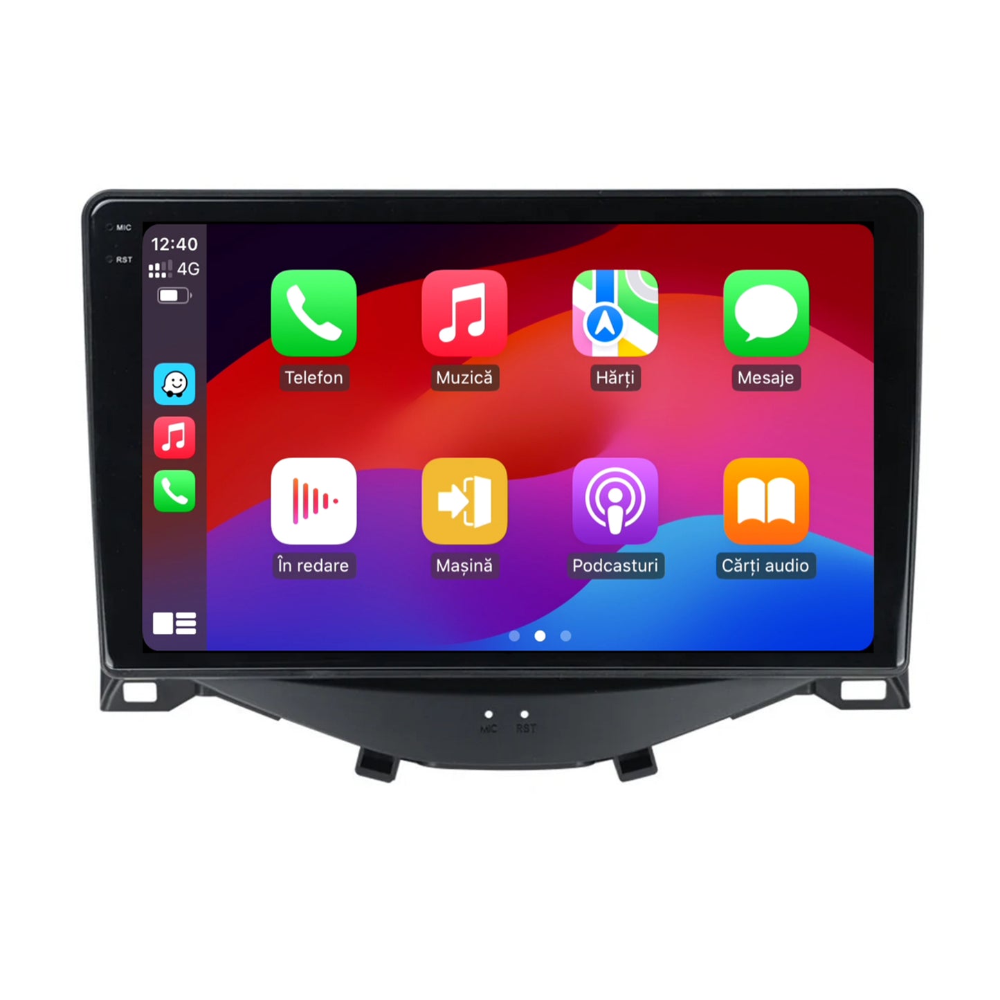 Navigatie 2K HUB64 Citroen C1 / Peugeot 108 / Toyota AYGO (2014-2022), 4GB RAM, Android, Octacore, Slot Sim 4G, DSP, GPS, Wi-FI, Carplay, Android Auto, USB, Bluetooth, Waze, Touchscreen, 9.5 Inch