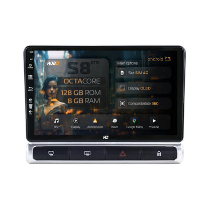 Navigatie 2K HUB64 Citroen C3 High-V (2024+), 8GB RAM, Android, Octacore, Slot Sim 4G, DSP, GPS, Wi-FI, Carplay, Android Auto, USB, Bluetooth, Waze, Touchscreen, 9.5 Inch