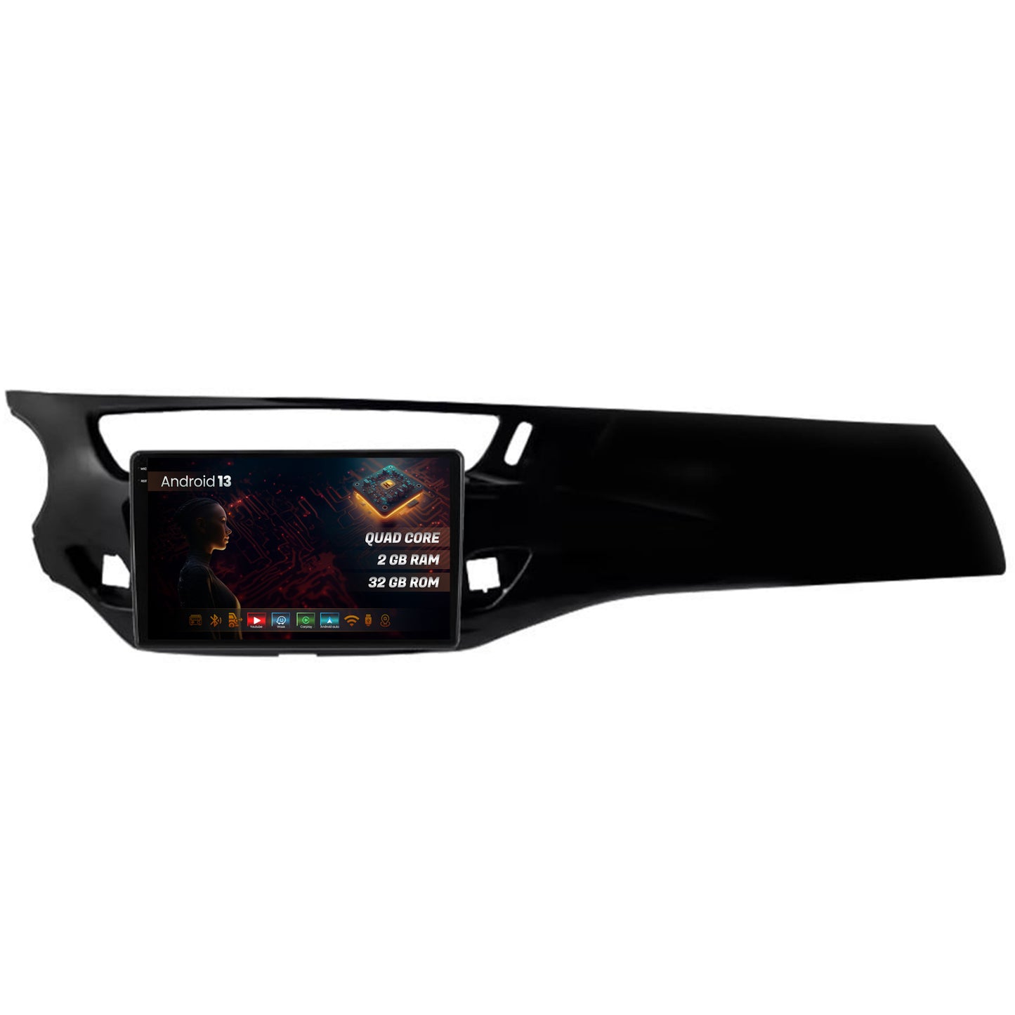 Navigatie 2K HUB64 Citroen C3 II (2009-2016), 8GB RAM, Android, Octacore, Slot Sim 4G, DSP, GPS, Wi-FI, Carplay, Android Auto, USB, Bluetooth, Waze, Touchscreen, 9.5 Inch