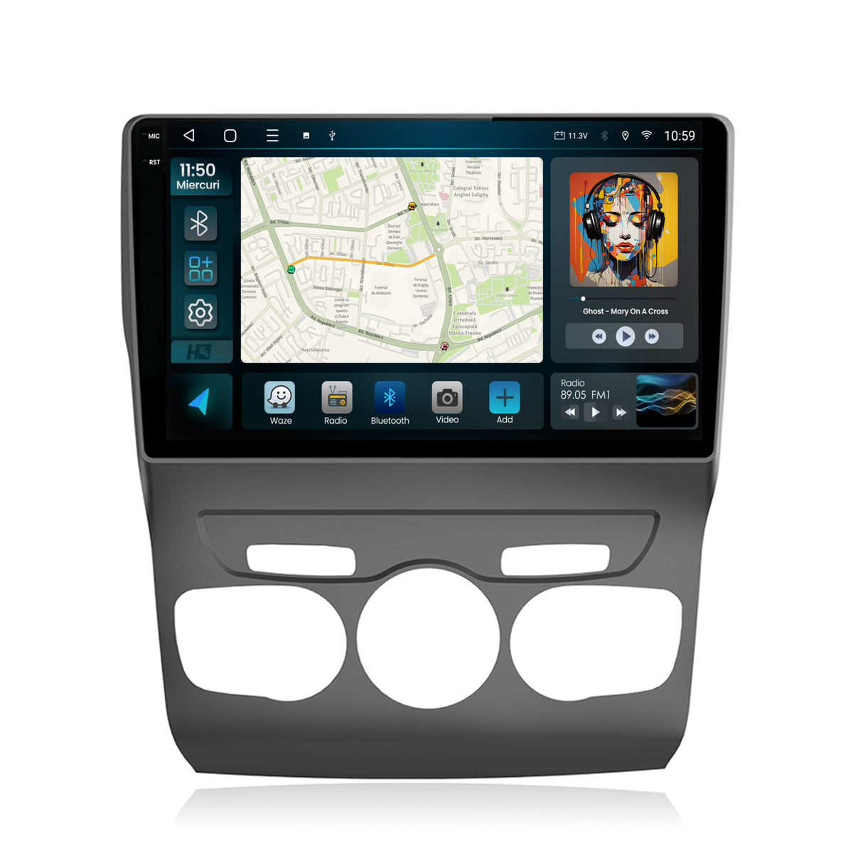 Navigatie 2K HUB64 Citroen C4L (2011-2016), 4GB RAM, Android, Octacore, Slot Sim 4G, DSP, GPS, Wi-FI, Carplay, Android Auto, USB, Bluetooth, Waze, Touchscreen, 10.36 Inch