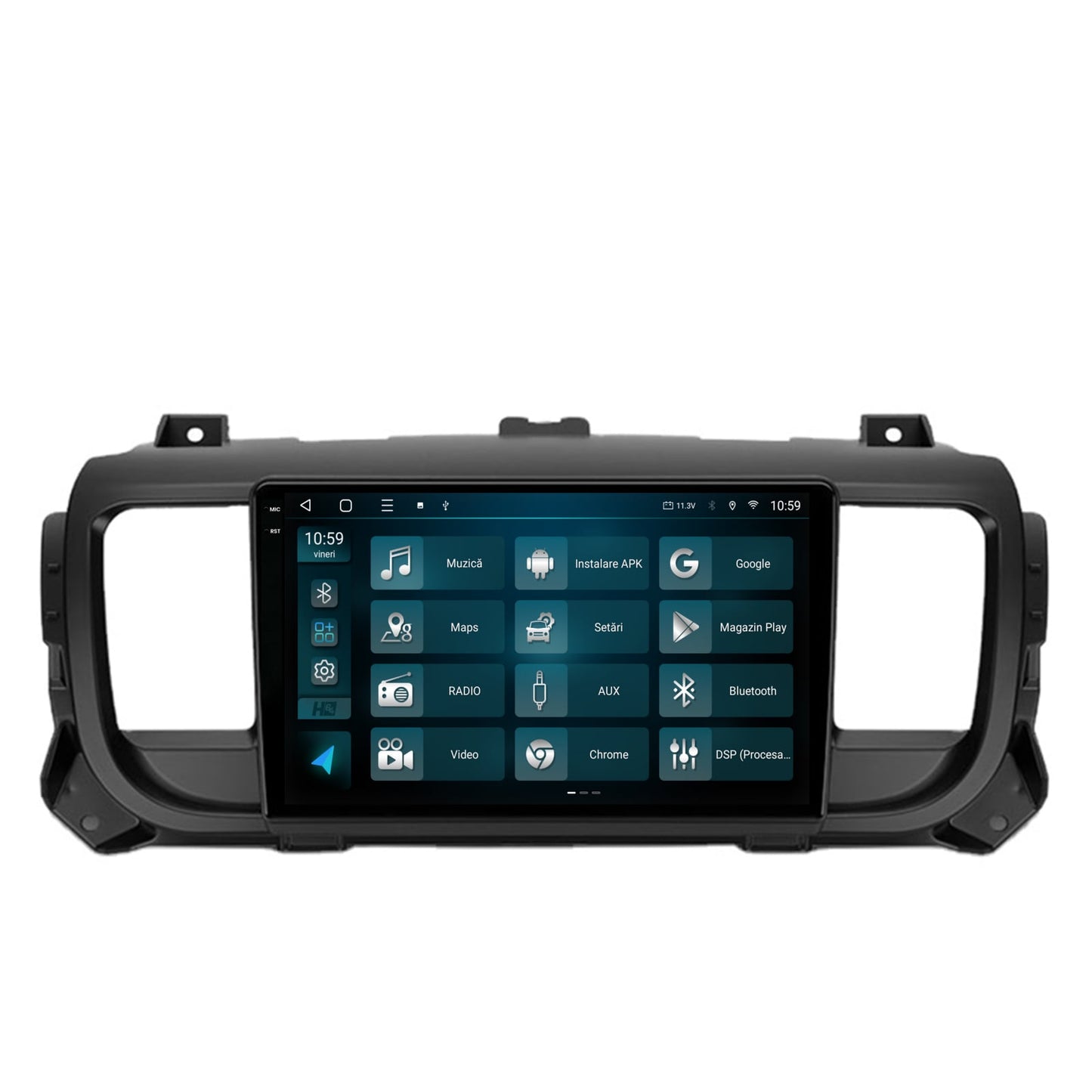 Navigatie 2K HUB64 Citroen Jumpy / Peugeot Expert (2017-2021), 4GB RAM, Android, Octacore, Slot Sim 4G, DSP, GPS, Wi-FI, Carplay, Android Auto, USB, Bluetooth, Waze, Touchscreen, 9.5 Inch