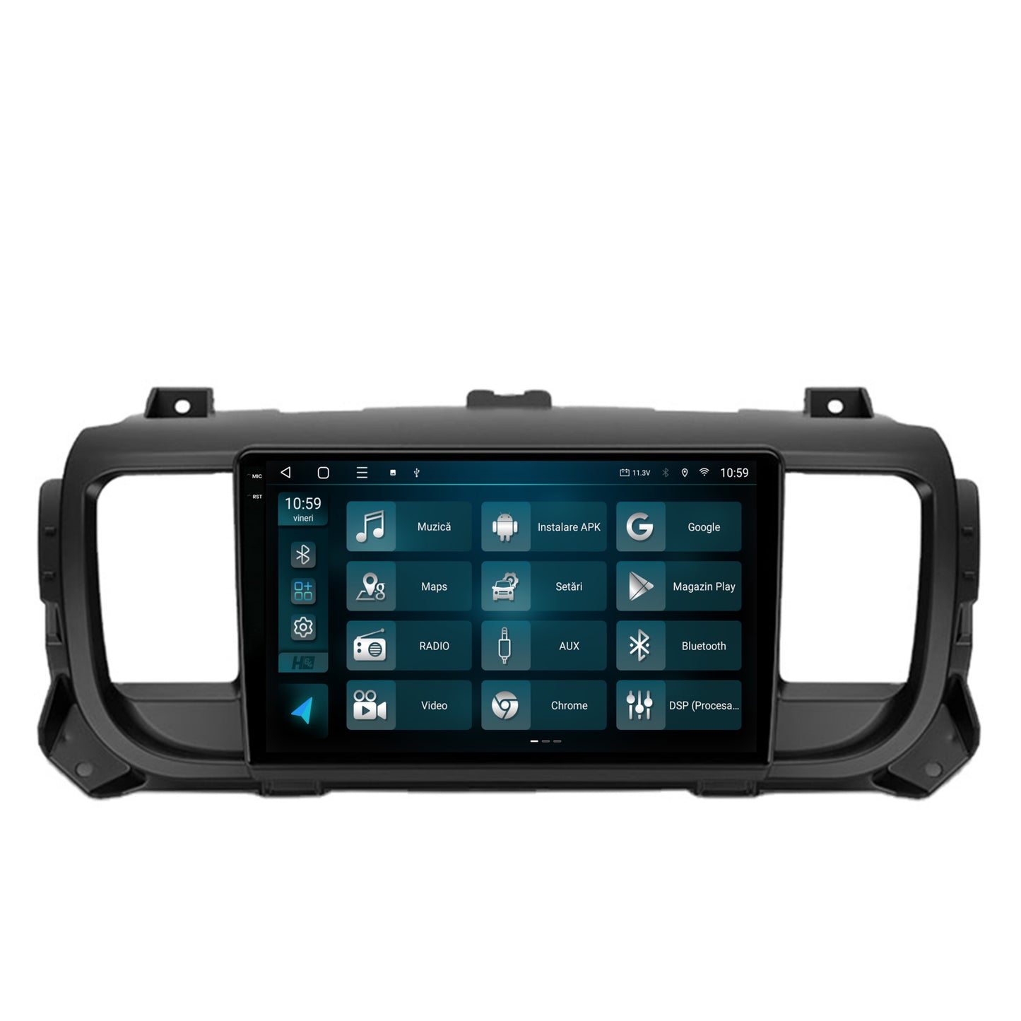 Navigatie 2K HUB64 Citroen Jumpy / Peugeot Expert (2017-2021), 8GB RAM, Android, Octacore, Slot Sim 4G, DSP, GPS, Wi-FI, Carplay, Android Auto, USB, Bluetooth, Waze, Touchscreen, 9.5 Inch