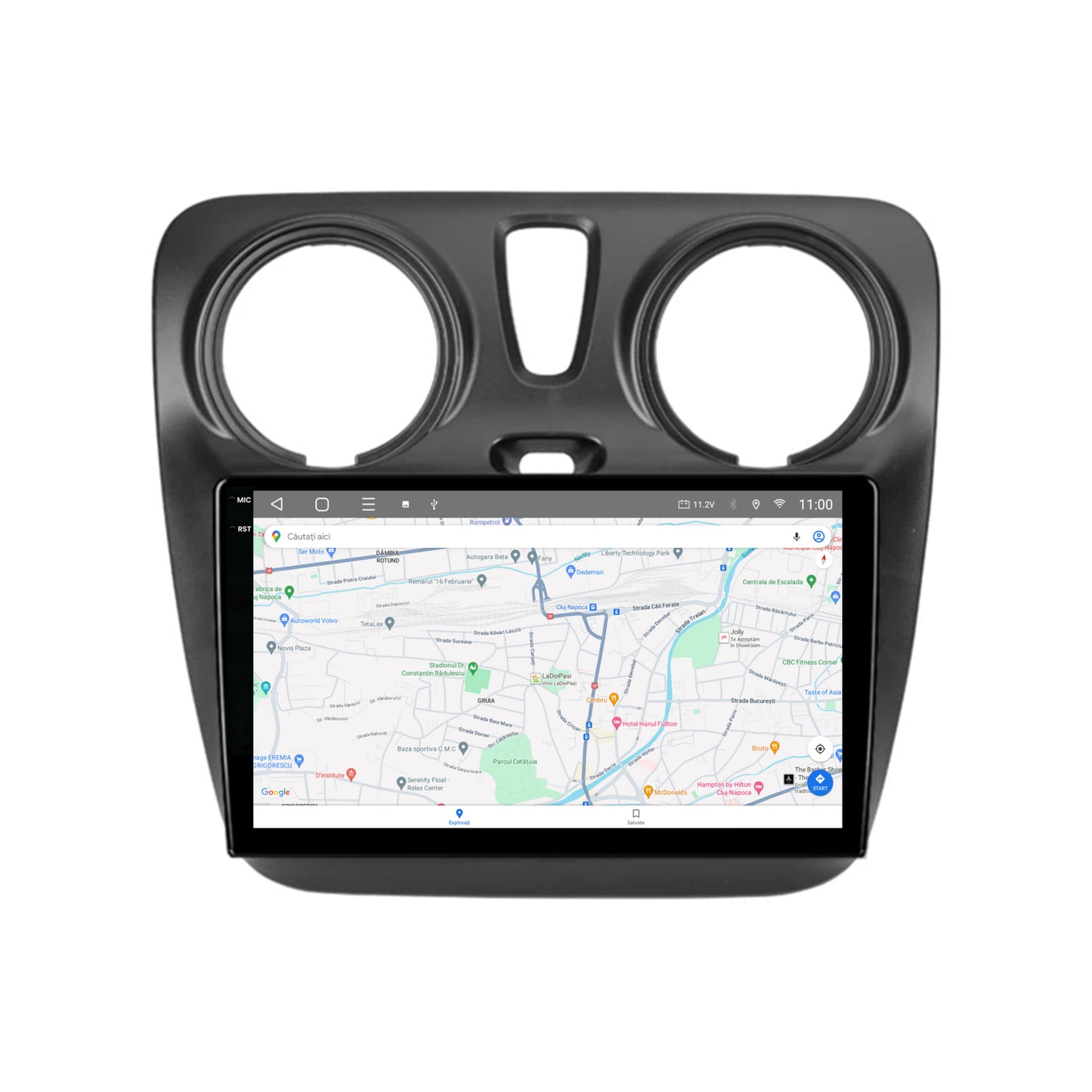 Navigatie 2K HUB64 Dacia Dokker / Lodgy, 8GB RAM, Android, Octacore, Slot Sim 4G, DSP, GPS, Wi-FI, Carplay, Android Auto, USB, Bluetooth, Waze, Touchscreen, 9.5 Inch