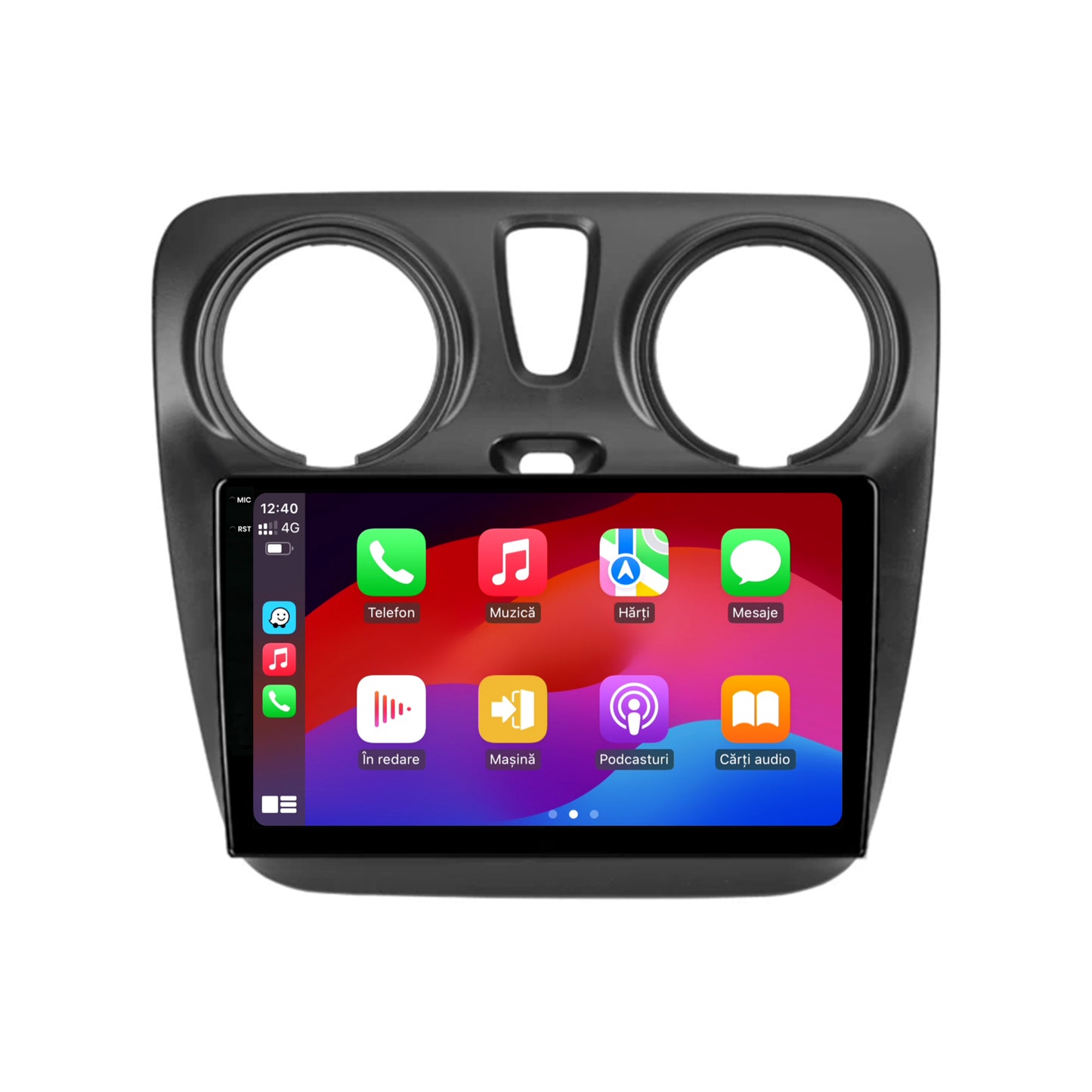Navigatie 2K HUB64 Dacia Dokker / Lodgy, 4GB RAM, Android, Octacore, Slot Sim 4G, DSP, GPS, Wi-FI, Carplay, Android Auto, USB, Bluetooth, Waze, Touchscreen, 9.5 Inch