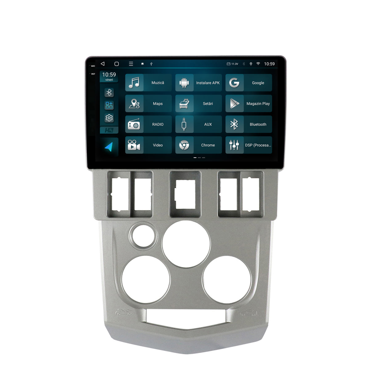 Navigatie 2K HUB64 Dacia Logan PH1 (2004-2009), 4GB RAM, Android, Octacore, Slot Sim 4G, DSP, GPS, Wi-FI, Carplay, Android Auto, USB, Bluetooth, Waze, Touchscreen, 9.5 Inch