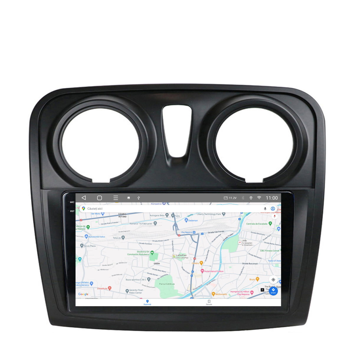 Navigatie 2K HUB64 Dacia Logan / Sandero, 4GB RAM, Android, Octacore, Slot Sim 4G, DSP, GPS, Wi-FI, Carplay, Android Auto, USB, Bluetooth, Waze, Touchscreen, 9.5 Inch