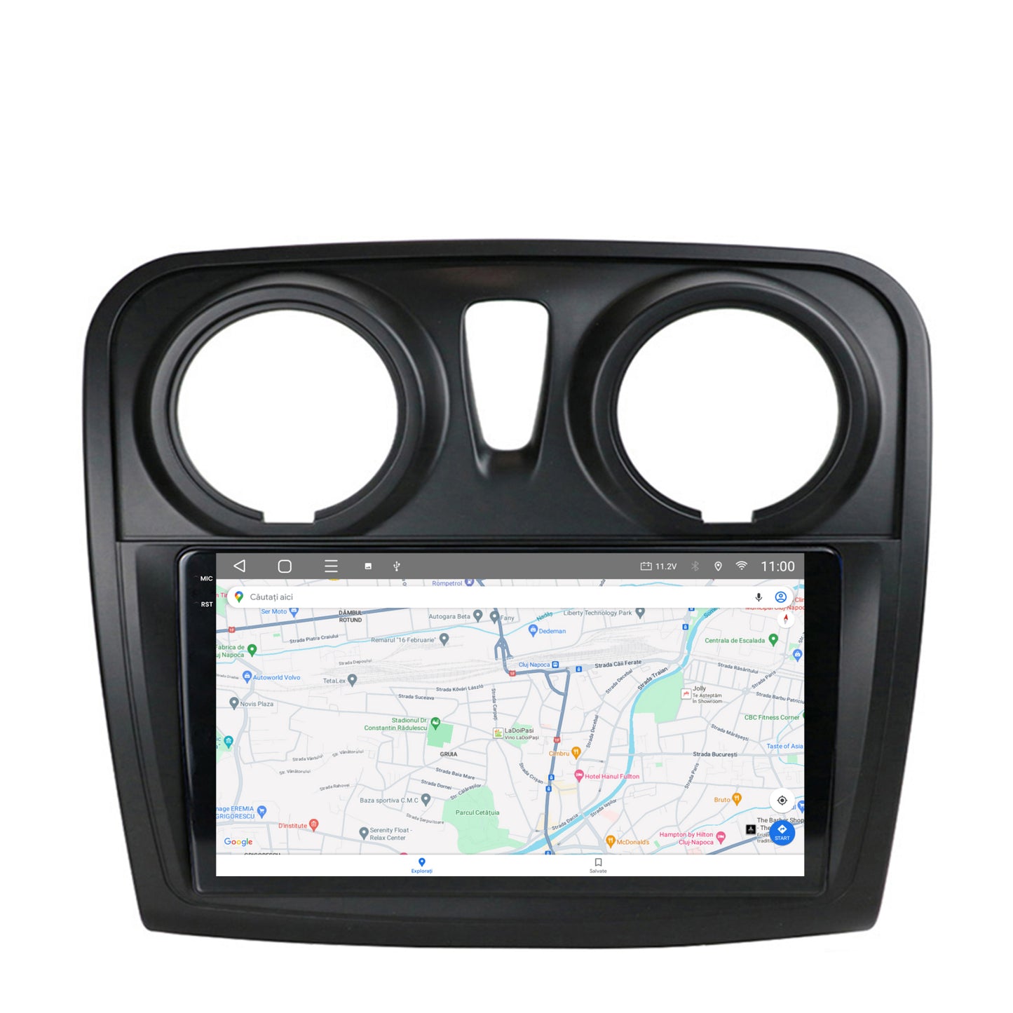 Navigatie 2K HUB64 Dacia Logan / Sandero, 4GB RAM, Android, Octacore, Slot Sim 4G, DSP, GPS, Wi-FI, Carplay, Android Auto, USB, Bluetooth, Waze, Touchscreen, 9.5 Inch