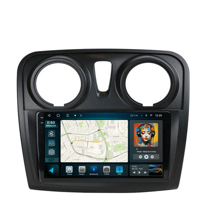 Navigatie 2K HUB64 Dacia Logan / Sandero, 4GB RAM, Android, Octacore, Slot Sim 4G, DSP, GPS, Wi-FI, Carplay, Android Auto, USB, Bluetooth, Waze, Touchscreen, 9.5 Inch
