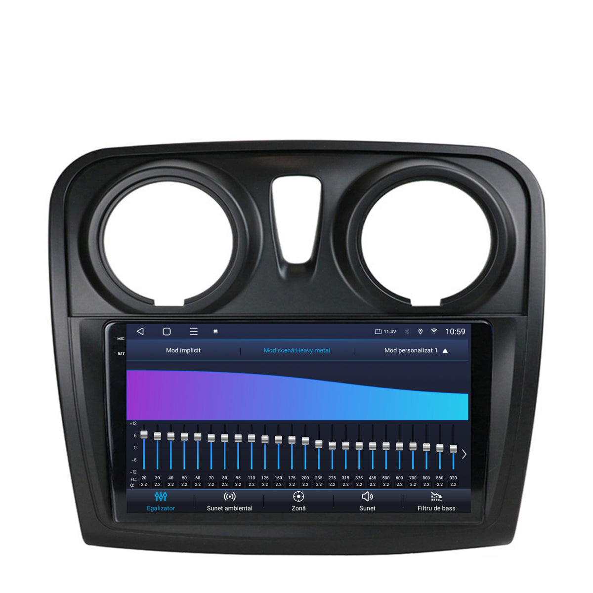 Navigatie 2K HUB64 Dacia Logan / Sandero, 4GB RAM, Android, Octacore, Slot Sim 4G, DSP, GPS, Wi-FI, Carplay, Android Auto, USB, Bluetooth, Waze, Touchscreen, 9.5 Inch