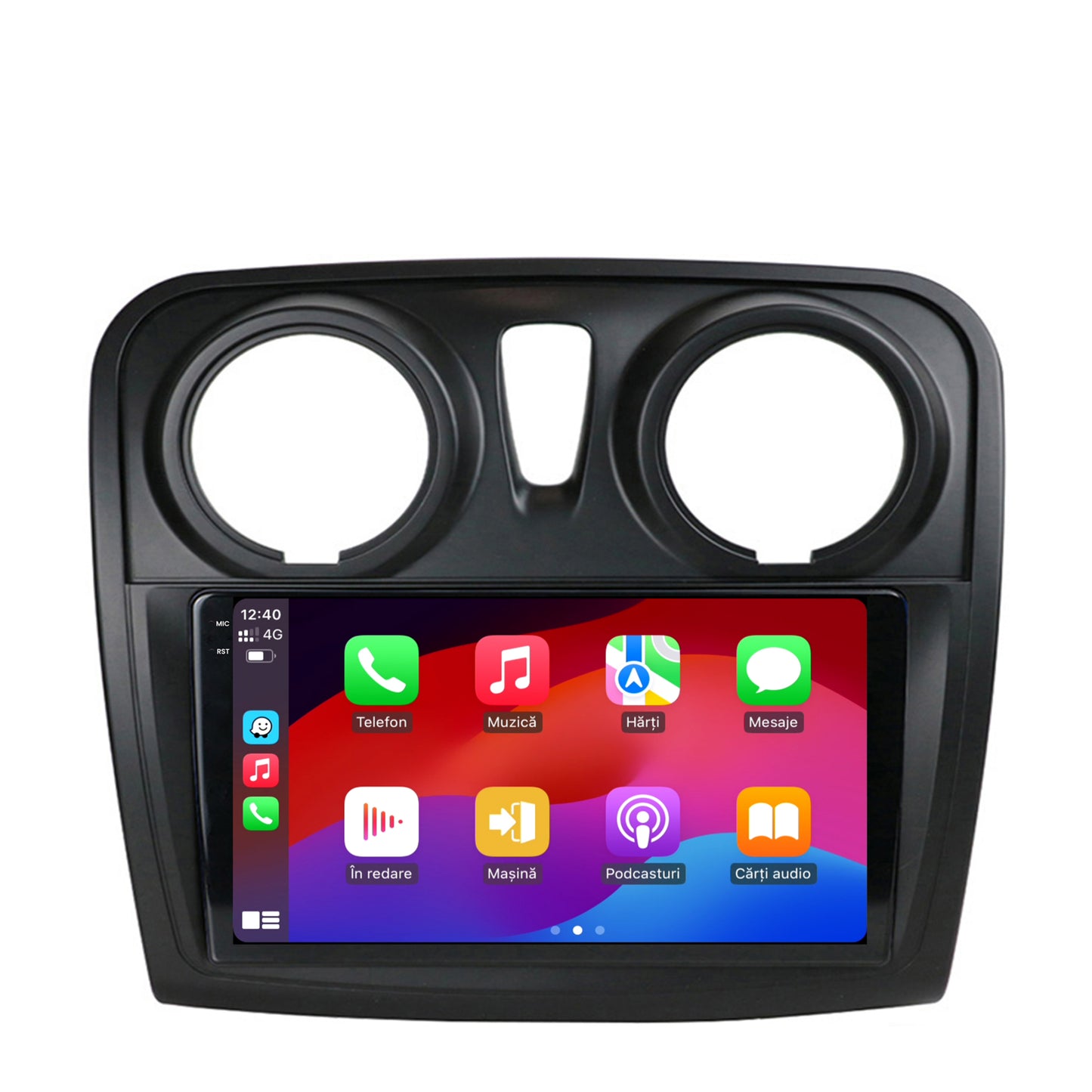 Navigatie 2K HUB64 Dacia Logan / Sandero, 8GB RAM, Android, Octacore, Slot Sim 4G, DSP, GPS, Wi-FI, Carplay, Android Auto, USB, Bluetooth, Waze, Touchscreen, 9.5 Inch