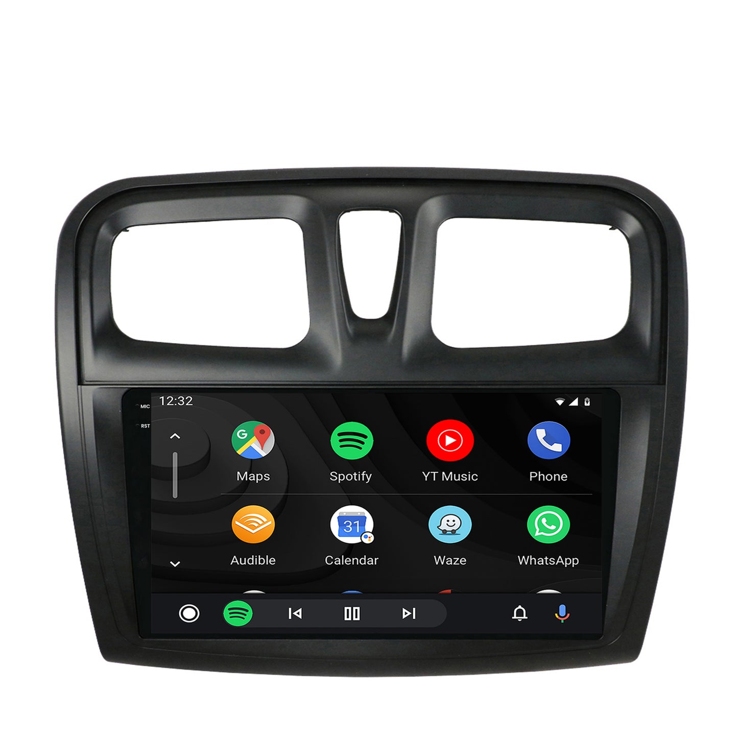 Navigatie 2K HUB64 Dacia Logan / Sandero, 8GB RAM, Android, Octacore, Slot Sim 4G, DSP, GPS, Wi-FI, Carplay, Android Auto, USB, Bluetooth, Waze, Touchscreen, 9.5 Inch