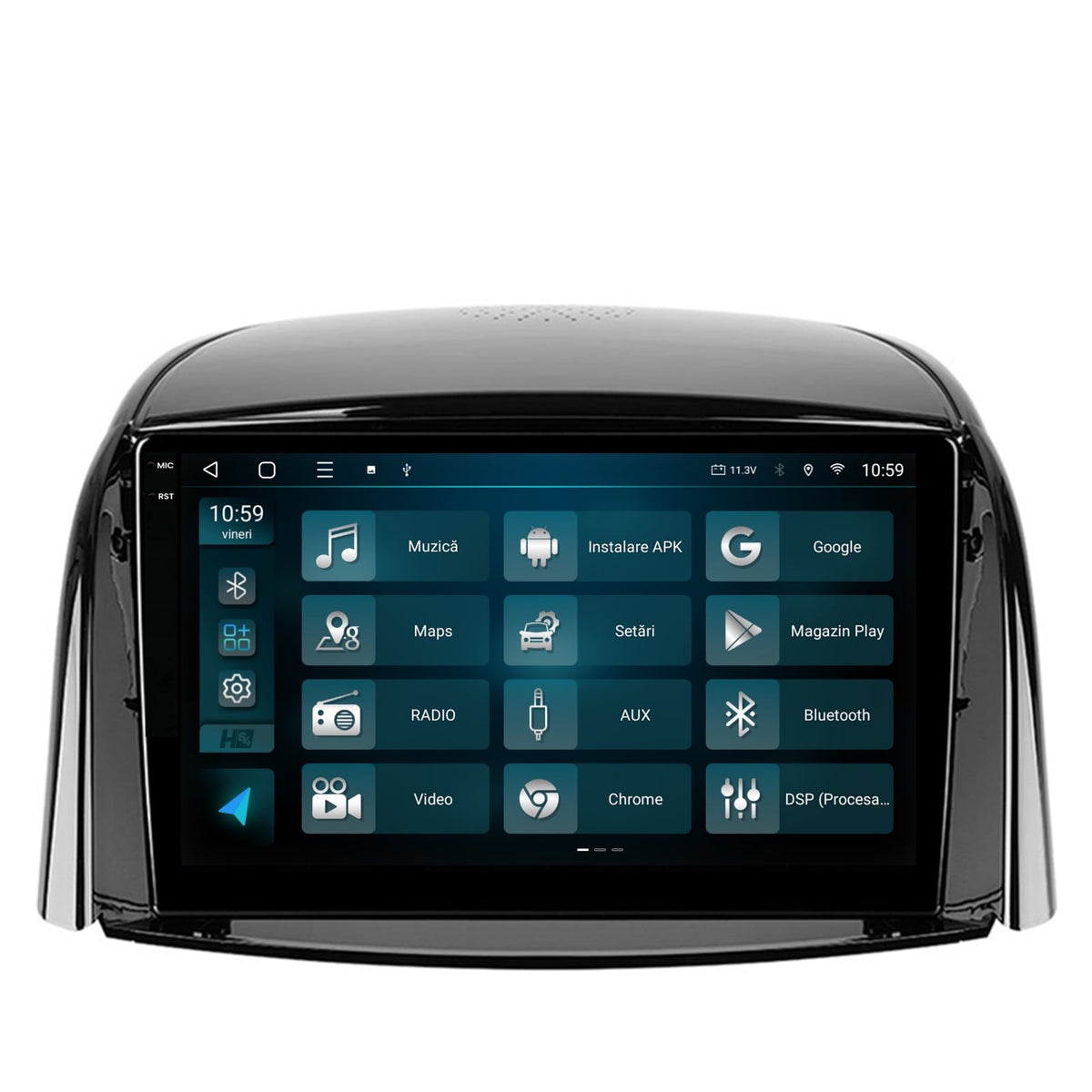 Navigatie 2K HUB64 Renault Koleos (2009-2016), 8GB RAM, Android, Octacore, Slot Sim 4G, DSP, GPS, Wi-FI, Carplay, Android Auto, USB, Bluetooth, Waze, Touchscreen, 9.5 Inch