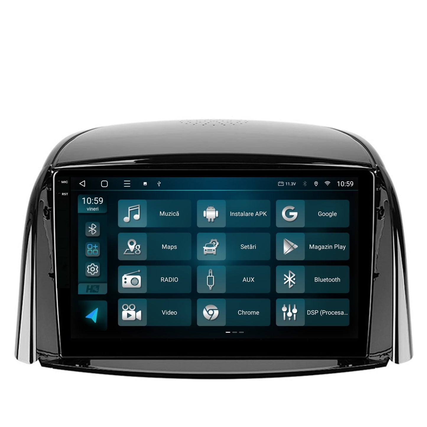 Navigatie 2K HUB64 Renault Koleos (2009-2016), 8GB RAM, Android, Octacore, Slot Sim 4G, DSP, GPS, Wi-FI, Carplay, Android Auto, USB, Bluetooth, Waze, Touchscreen, 9.5 Inch