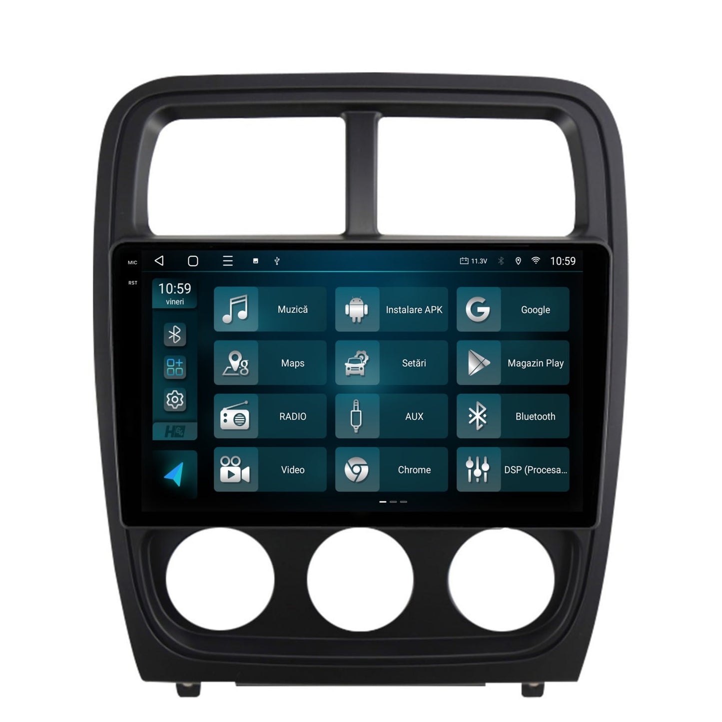 Navigatie 2K HUB64 Dodge Caliber (2010-2012), 4GB RAM, Android, Octacore, Slot Sim 4G, DSP, GPS, Wi-FI, Carplay, Android Auto, USB, Bluetooth, Waze, Touchscreen, 9.5 Inch