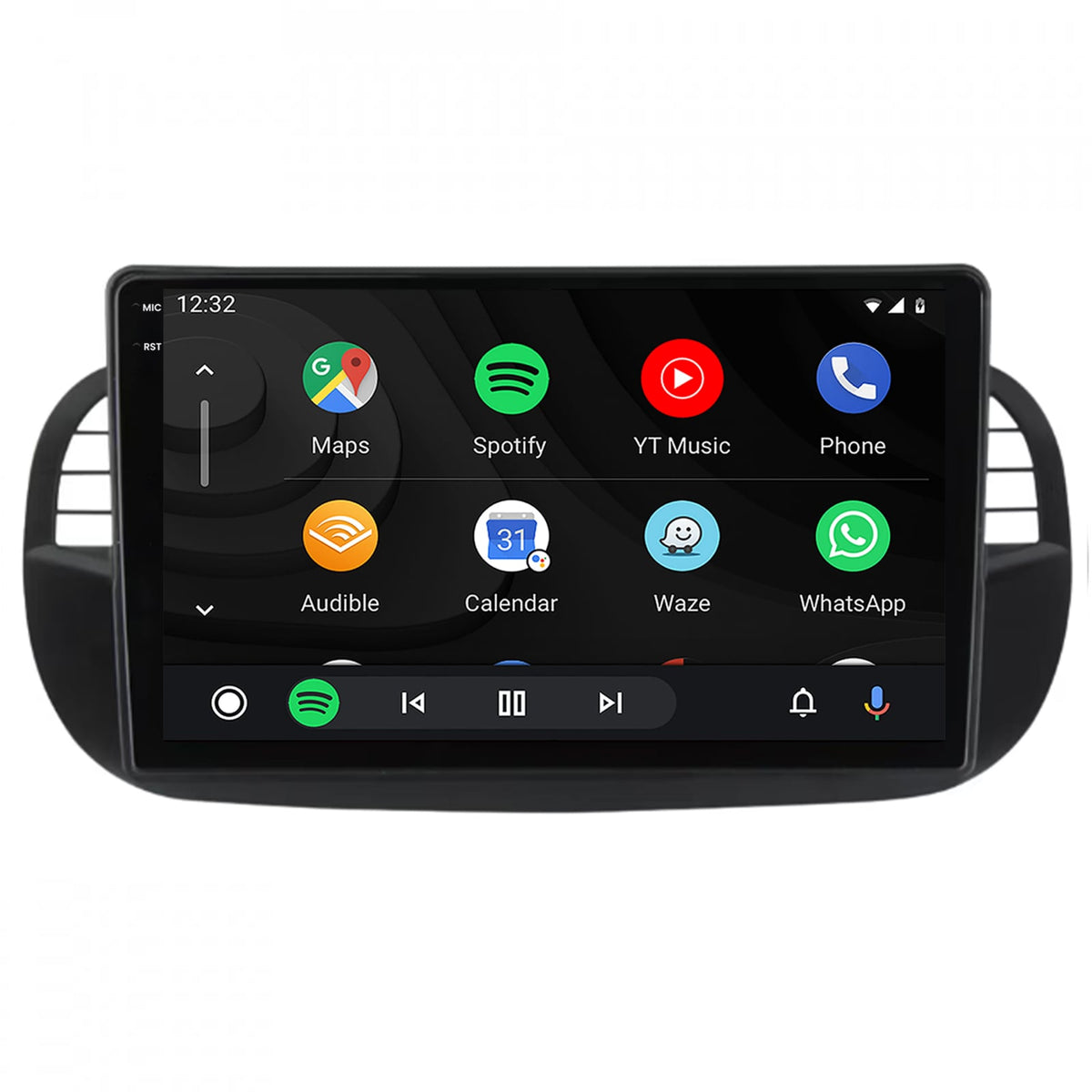 Navigatie 2K HUB64 Fiat 500 (2007-2014), 4GB RAM, Android, Octacore, Slot Sim 4G, DSP, GPS, Wi-FI, Carplay, Android Auto, USB, Bluetooth, Waze, Touchscreen, 9.5 Inch