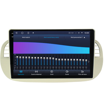 Navigatie 2K HUB64 Fiat 500 (2007-2014), 4GB RAM, Android, Octacore, Slot Sim 4G, DSP, GPS, Wi-FI, Carplay, Android Auto, USB, Bluetooth, Waze, Touchscreen, 9.5 Inch