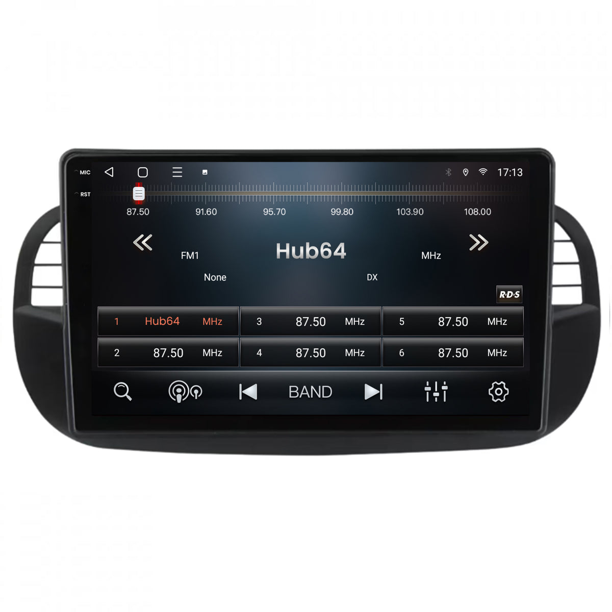 Navigatie 2K HUB64 Fiat 500 (2007-2014), 4GB RAM, Android, Octacore, Slot Sim 4G, DSP, GPS, Wi-FI, Carplay, Android Auto, USB, Bluetooth, Waze, Touchscreen, 9.5 Inch