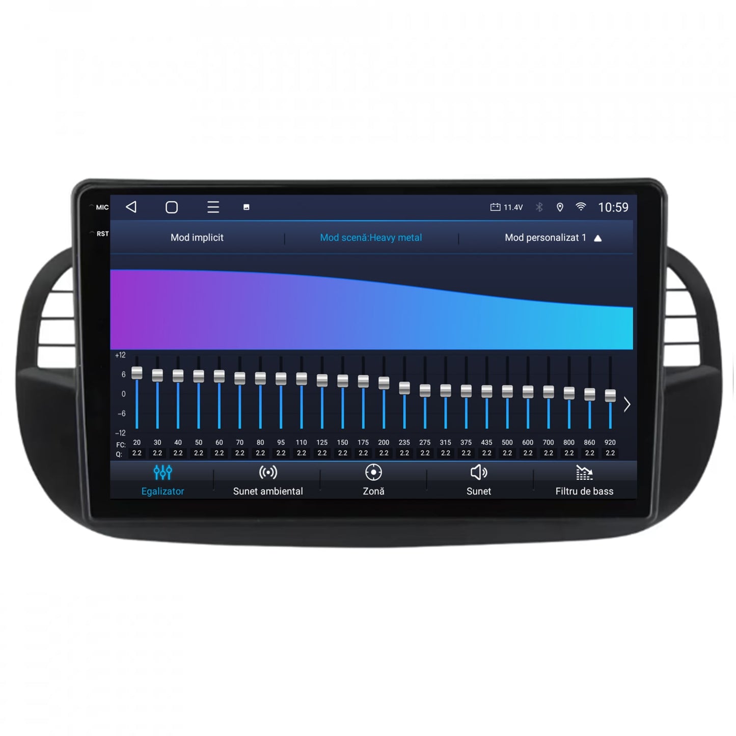 Navigatie 2K HUB64 Fiat 500 (2007-2014), 4GB RAM, Android, Octacore, Slot Sim 4G, DSP, GPS, Wi-FI, Carplay, Android Auto, USB, Bluetooth, Waze, Touchscreen, 9.5 Inch
