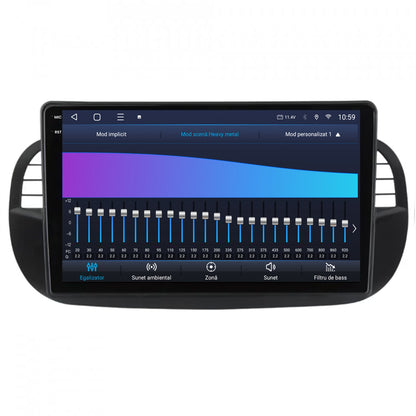 Navigatie 2K HUB64 Fiat 500 (2007-2014), 4GB RAM, Android, Octacore, Slot Sim 4G, DSP, GPS, Wi-FI, Carplay, Android Auto, USB, Bluetooth, Waze, Touchscreen, 9.5 Inch