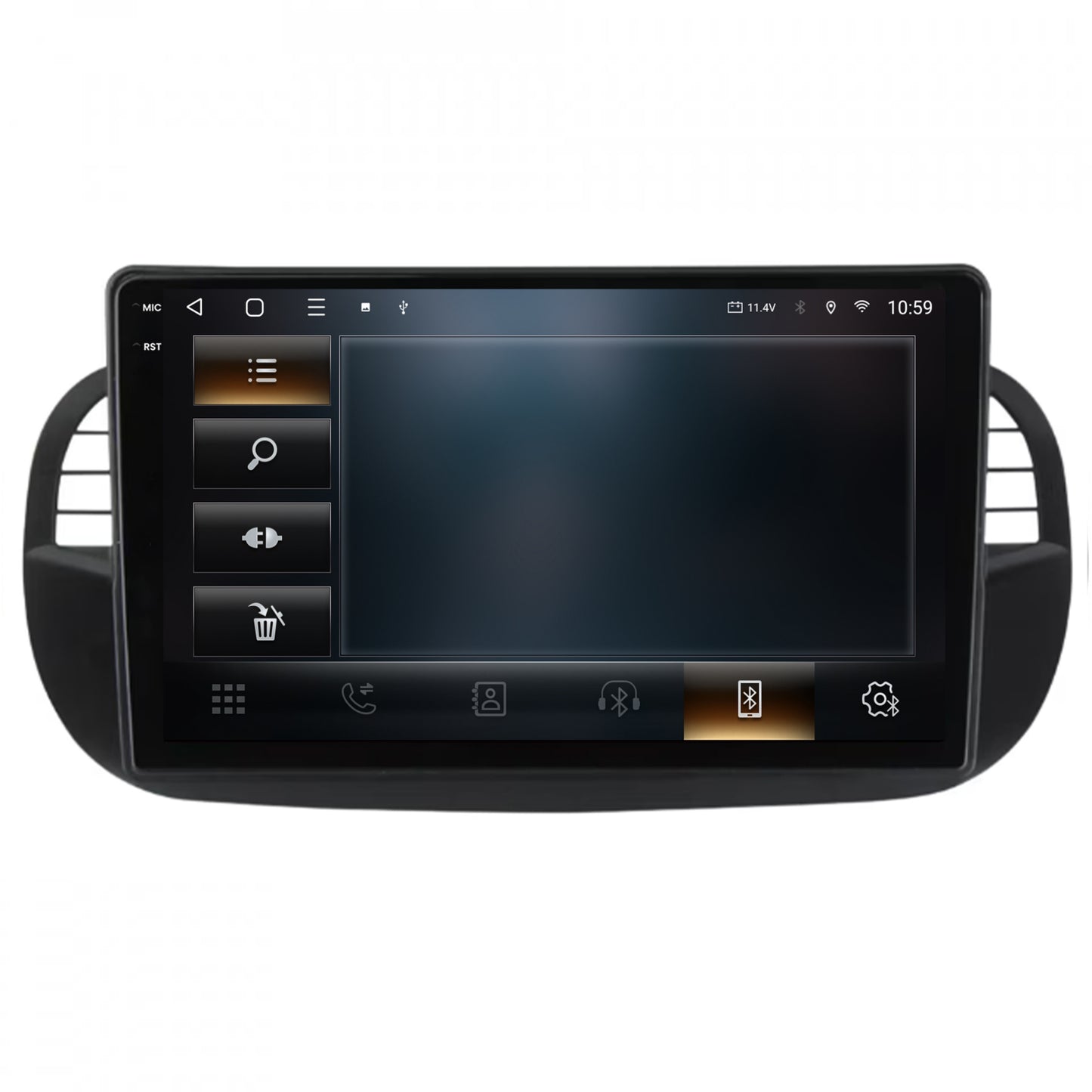 Navigatie 2K HUB64 Fiat 500 (2007-2014), 4GB RAM, Android, Octacore, Slot Sim 4G, DSP, GPS, Wi-FI, Carplay, Android Auto, USB, Bluetooth, Waze, Touchscreen, 9.5 Inch