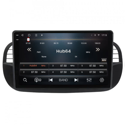 Navigatie 2K HUB64 Fiat 500 (2007-2014), 8GB RAM, Android, Octacore, Slot Sim 4G, DSP, GPS, Wi-FI, Carplay, Android Auto, USB, Bluetooth, Waze, Touchscreen, 9.5 Inch