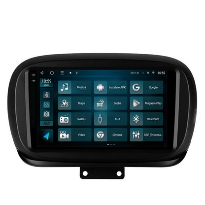 Navigatie 2K HUB64 Fiat 500X (2014-2020), 4GB RAM, Android, Octacore, Slot Sim 4G, DSP, GPS, Wi-FI, Carplay, Android Auto, USB, Bluetooth, Waze, Touchscreen, 9.5 Inch