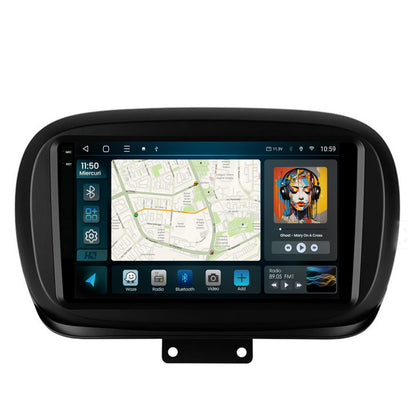 Navigatie 2K HUB64 Fiat 500X (2014-2020), 8GB RAM, Android, Octacore, Slot Sim 4G, DSP, GPS, Wi-FI, Carplay, Android Auto, USB, Bluetooth, Waze, Touchscreen, 9.5 Inch