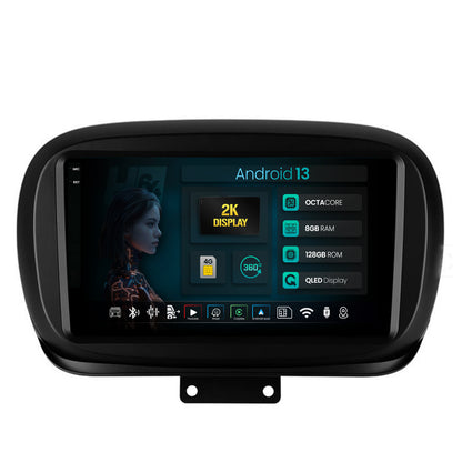 Navigatie 2K HUB64 Fiat 500X (2014-2020), 8GB RAM, Android, Octacore, Slot Sim 4G, DSP, GPS, Wi-FI, Carplay, Android Auto, USB, Bluetooth, Waze, Touchscreen, 9.5 Inch