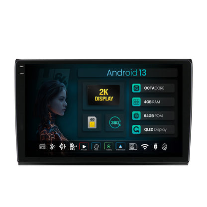 Navigatie 2K HUB64 Fiat Bravo (2006-2014), 4GB RAM, Android, Octacore, Slot Sim 4G, DSP, GPS, Wi-FI, Carplay, Android Auto, USB, Bluetooth, Waze, Touchscreen, 9.5 Inch