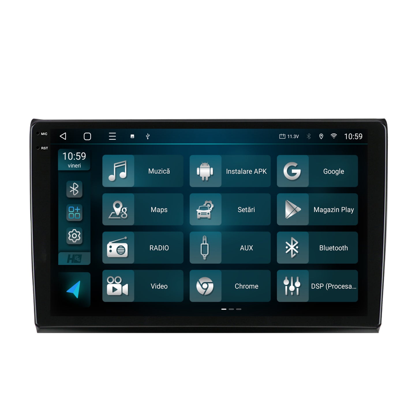 Navigatie 2K HUB64 Fiat Bravo (2006-2014), 8GB RAM, Android, Octacore, Slot Sim 4G, DSP, GPS, Wi-FI, Carplay, Android Auto, USB, Bluetooth, Waze, Touchscreen, 9.5 Inch