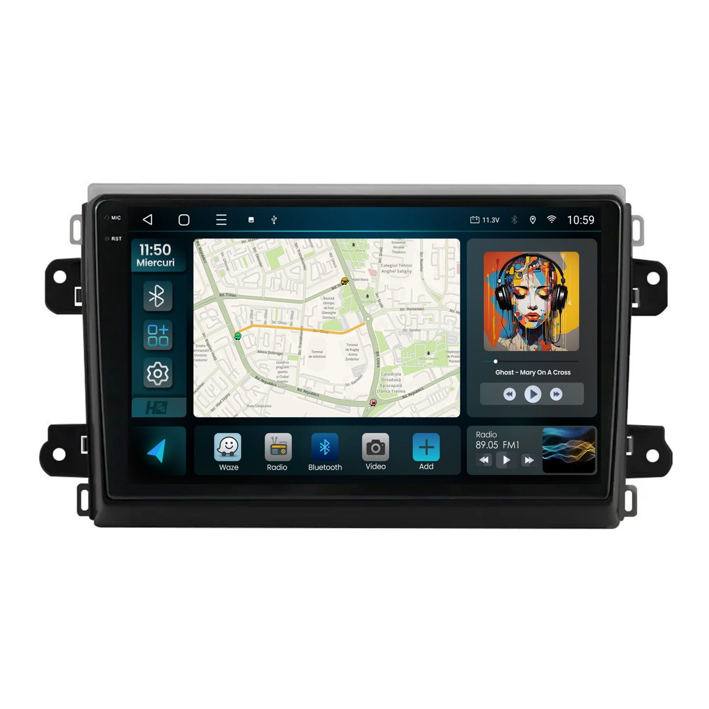 Navigatie 2K HUB64 Fiat Ducato 2022+, 8GB RAM, Android, Octacore, Slot Sim 4G, DSP, GPS, Wi-FI, Carplay, Android Auto, USB, Bluetooth, Waze, Touchscreen, 9.5 Inch