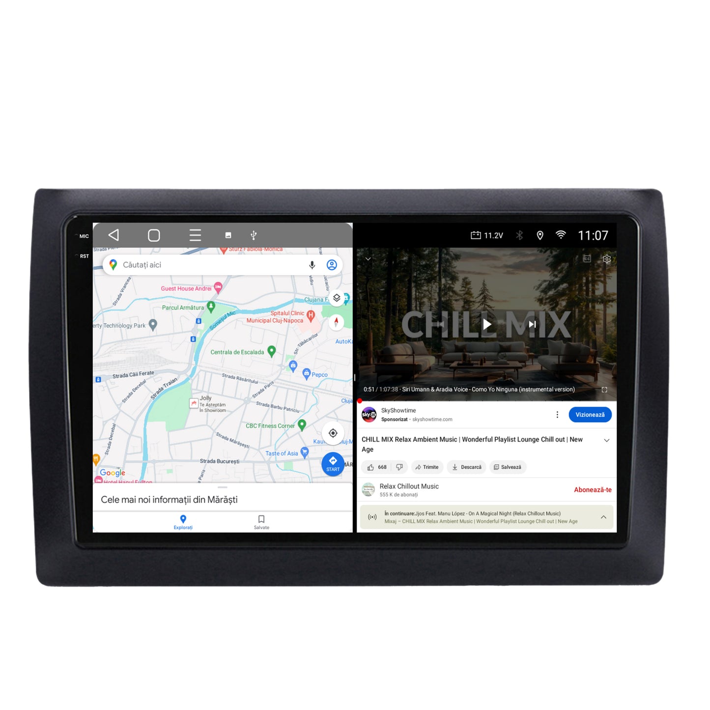 Navigatie 2K HUB64 Fiat Stilo 4GB RAM, Android, Octacore, Slot Sim 4G, DSP, GPS, Wi-FI, Carplay, Android Auto, USB, Bluetooth, Waze, Touchscreen, 9.5 Inch