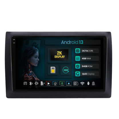 Navigatie 2K HUB64 Fiat Stilo 4GB RAM, Android, Octacore, Slot Sim 4G, DSP, GPS, Wi-FI, Carplay, Android Auto, USB, Bluetooth, Waze, Touchscreen, 9.5 Inch
