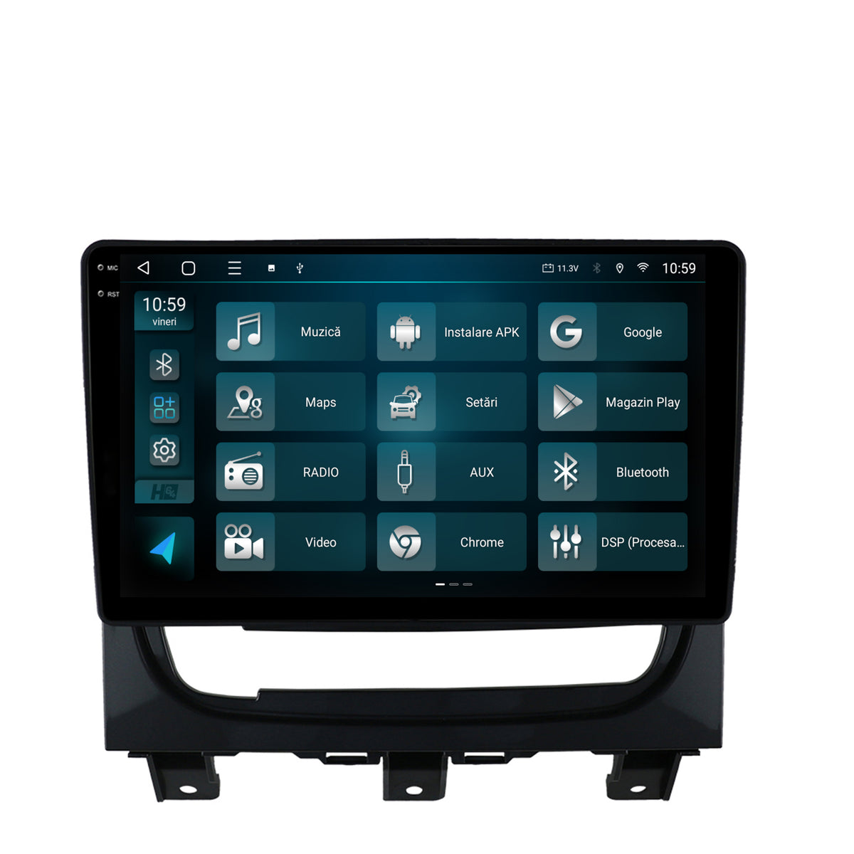 Navigatie 2K HUB64 Fiat Strada / Idea (2011-2016), 4GB RAM, Android, Octacore, Slot Sim 4G, DSP, GPS, Wi-FI, Carplay, Android Auto, USB, Bluetooth, Waze, Touchscreen, 9.5 Inch