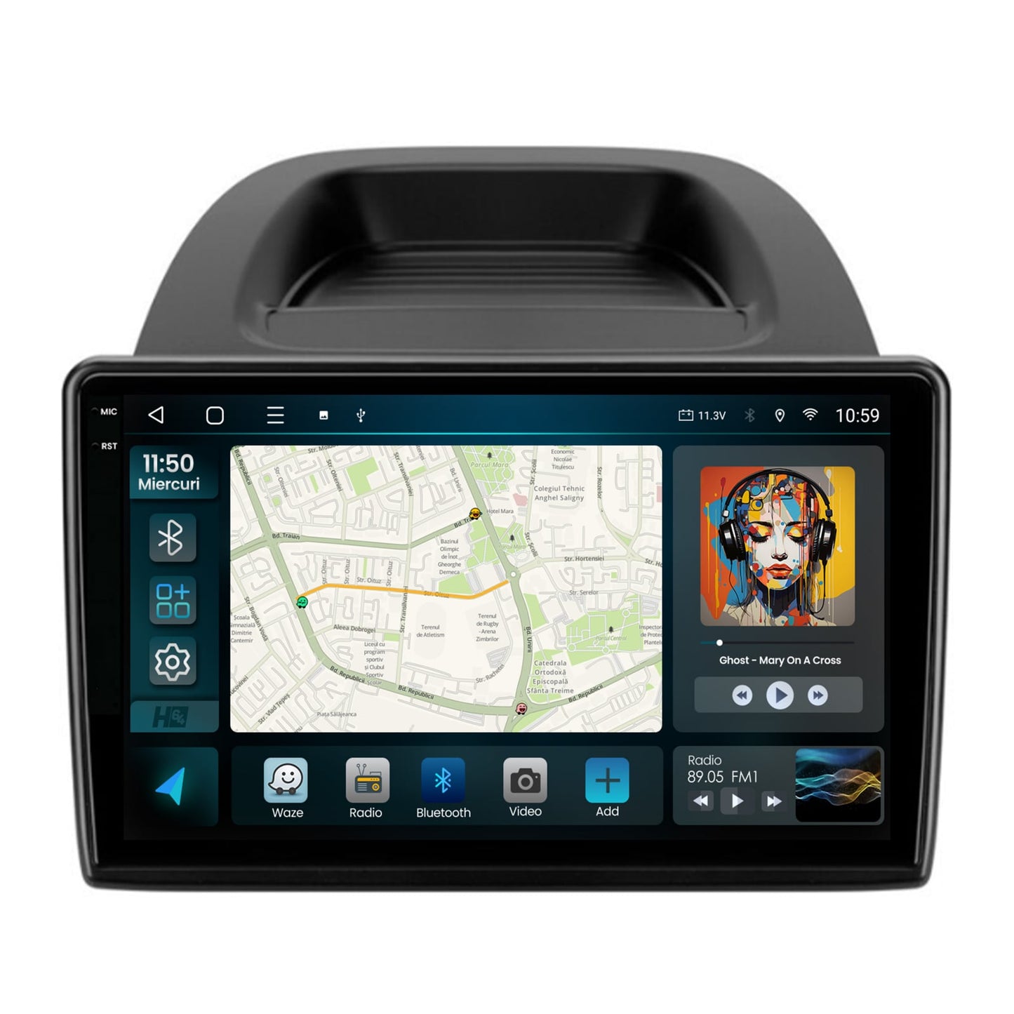 Navigatie 2K HUB64 Ford EcoSport (2017- Prezent) 4GB RAM, Android, Octacore, Slot Sim 4G, DSP, GPS, Wi-FI, Carplay, Android Auto, USB, Bluetooth, Waze, Touchscreen, 9.5 Inch