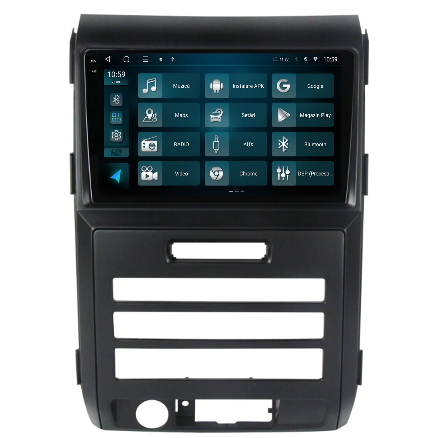 Navigatie 2K HUB64 Ford F150 (2008-2014), 4GB RAM, Android, Octacore, Slot Sim 4G, DSP, GPS, Wi-FI, Carplay, Android Auto, USB, Bluetooth, Waze, Touchscreen, 9.5 Inch