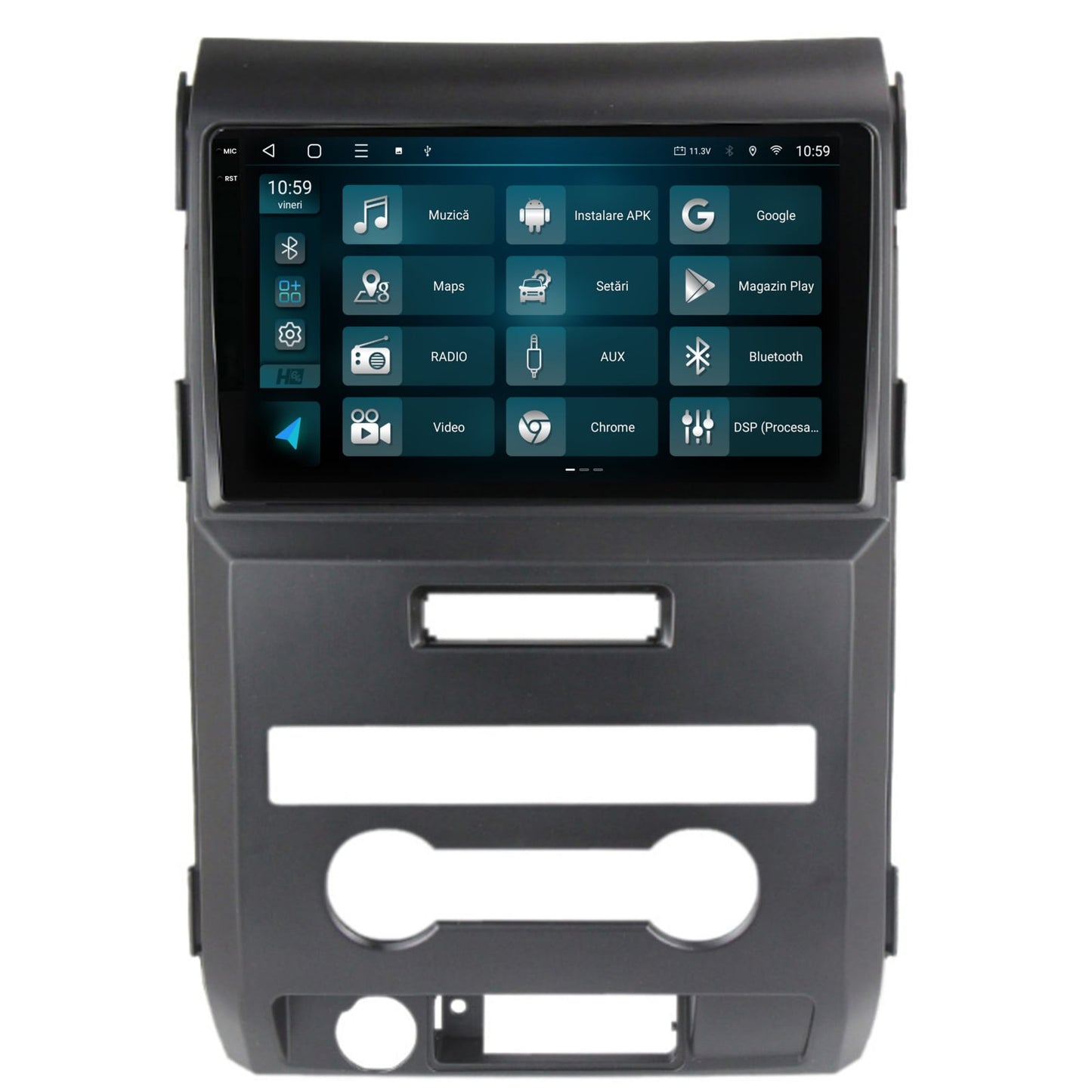 Navigatie 2K HUB64 Ford F150 (2008-2014), 8GB RAM, Android, Octacore, Slot Sim 4G, DSP, GPS, Wi-FI, Carplay, Android Auto, USB, Bluetooth, Waze, Touchscreen, 9.5 Inch