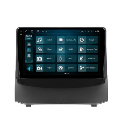 Navigatie 2K HUB64 Ford Fiesta (2013-2017), 4GB RAM, Android, Octacore, Slot Sim 4G, DSP, GPS, Wi-FI, Carplay, Android Auto, USB, Bluetooth, Waze, Touchscreen, 9.5 Inch
