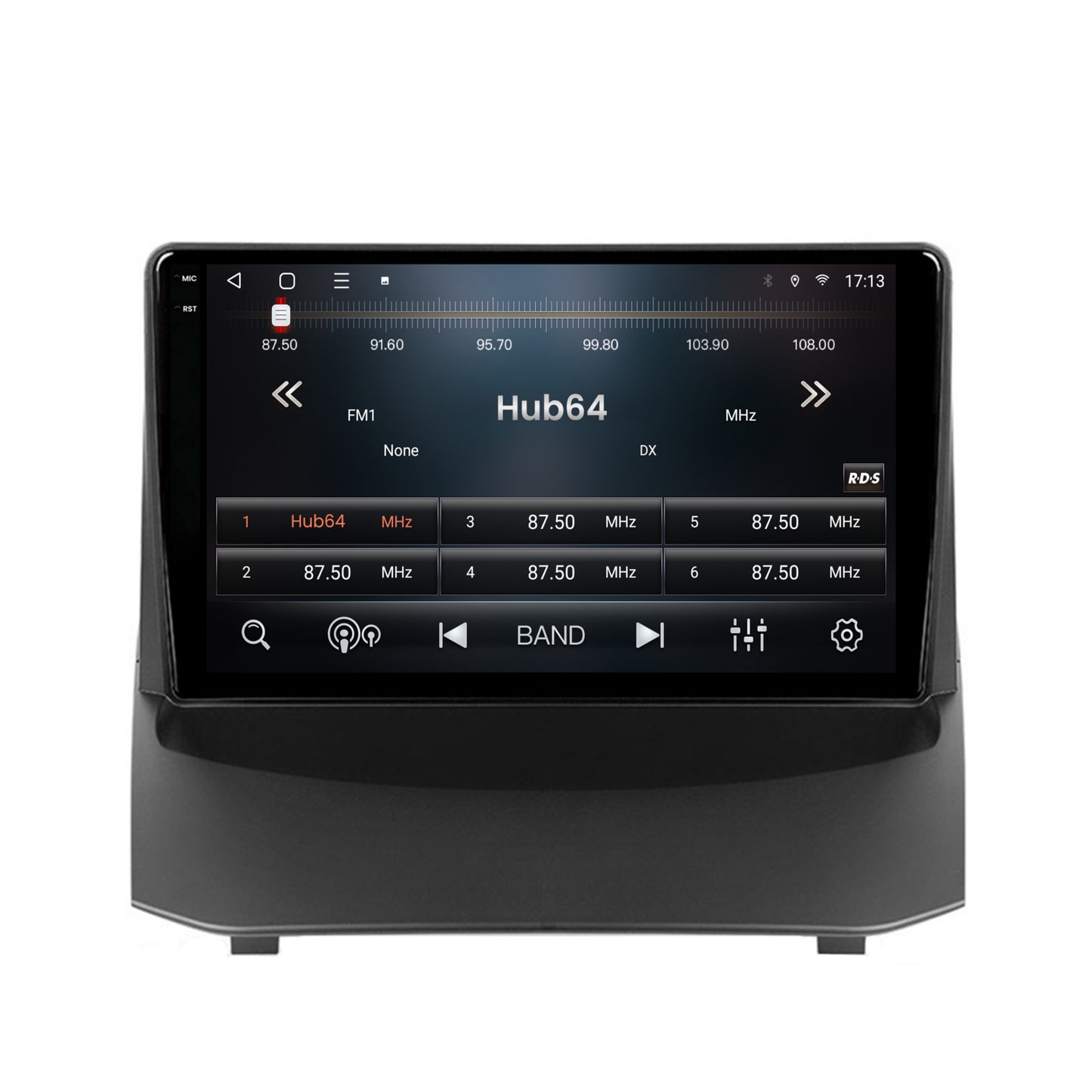 Navigatie 2K HUB64 Ford Fiesta (2013-2017), 4GB RAM, Android, Octacore, Slot Sim 4G, DSP, GPS, Wi-FI, Carplay, Android Auto, USB, Bluetooth, Waze, Touchscreen, 9.5 Inch