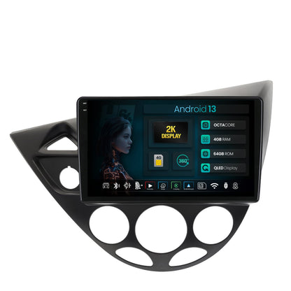 Navigatie 2K HUB64 Ford Focus 1 (1998-2004), 4GB RAM, Android, Octacore, Slot Sim 4G, DSP, GPS, Wi-FI, Carplay, Android Auto, USB, Bluetooth, Waze, Touchscreen, 9.5 Inch