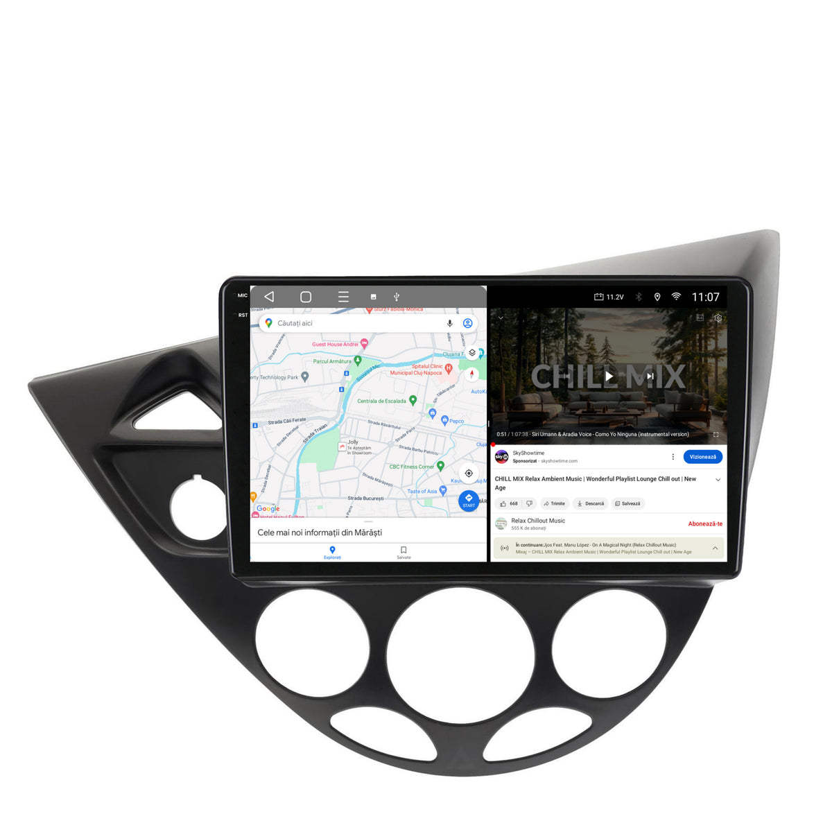 Navigatie 2K HUB64 Ford Focus 1 (1998-2004), 8GB RAM, Android, Octacore, Slot Sim 4G, DSP, GPS, Wi-FI, Carplay, Android Auto, USB, Bluetooth, Waze, Touchscreen, 9.5 Inch