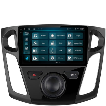Navigatie 2K HUB64 Ford Focus 3 (2011-2019), 4GB RAM, Android, Octacore, Slot Sim 4G, DSP, GPS, Wi-FI, Carplay, Android Auto, USB, Bluetooth, Waze, Touchscreen, 9.5 Inch