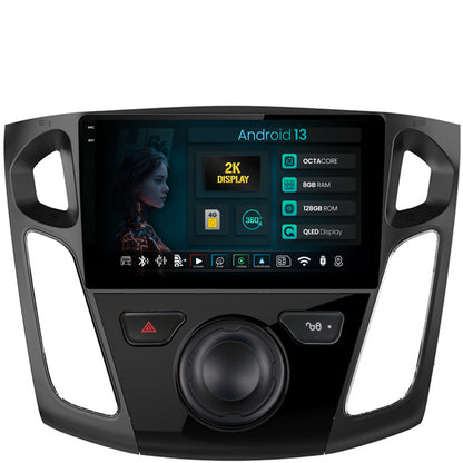 Navigatie 2K HUB64 Ford Focus 3 (2011-2019), 8GB RAM, Android, Octacore, Slot Sim 4G, DSP, GPS, Wi-FI, Carplay, Android Auto, USB, Bluetooth, Waze, Touchscreen, 9.5 Inch