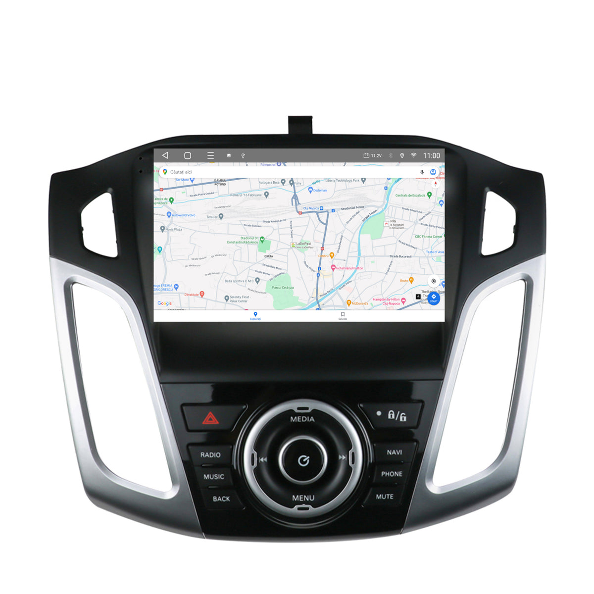 Navigatie 2K HUB64 Ford Focus 3 (2011-2019), 8GB RAM, Android, Octacore, Slot Sim 4G, DSP, GPS, Wi-FI, Carplay, Android Auto, USB, Bluetooth, Waze, Touchscreen, 9.5 Inch