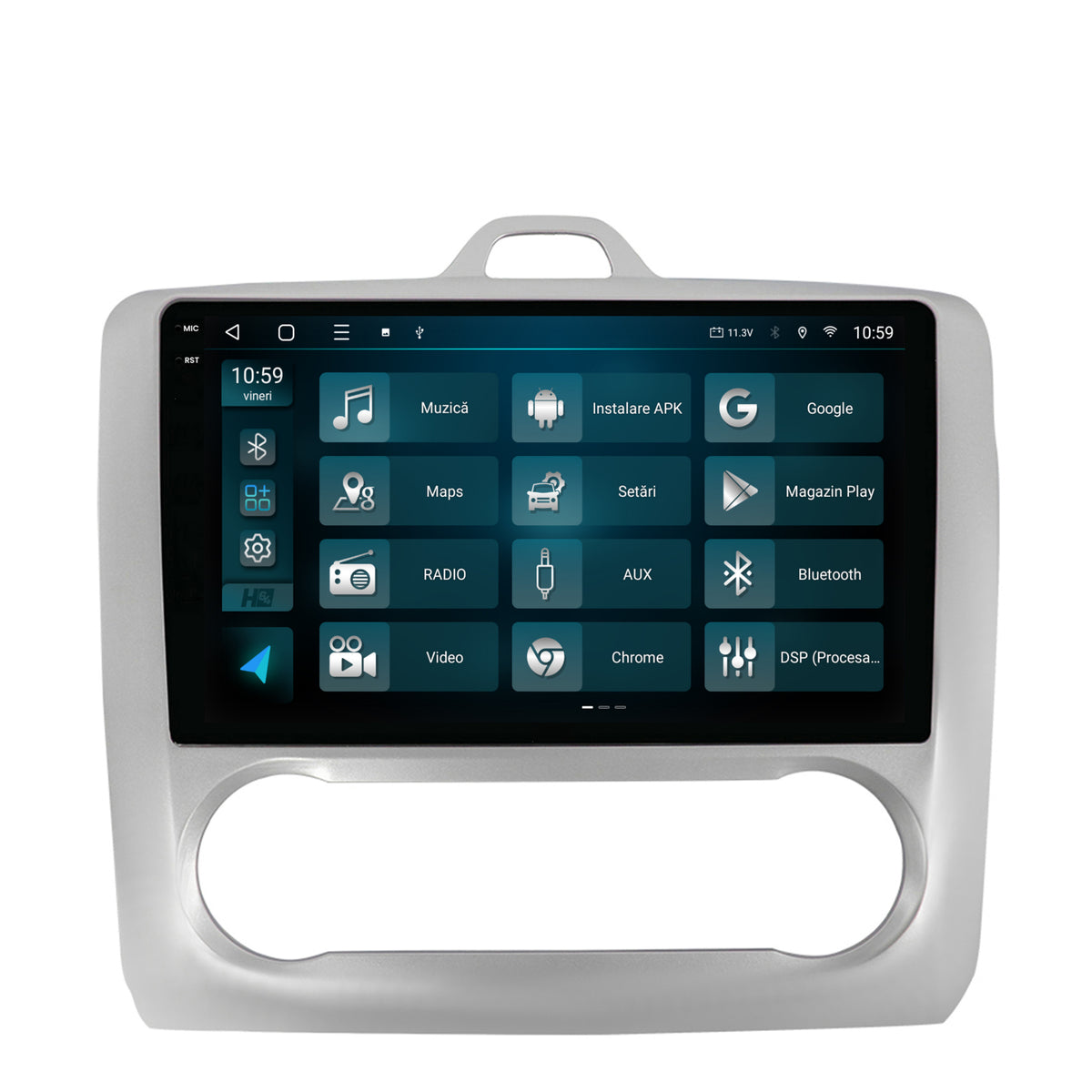 Navigatie 2K HUB64 Ford Focus MK2 (2004-2011), Clima automata, 8GB RAM, Android, Octacore, Slot Sim 4G, DSP, GPS, Wi-FI, Carplay, Android Auto, USB, Bluetooth, Waze, Touchscreen, 9.5 Inch
