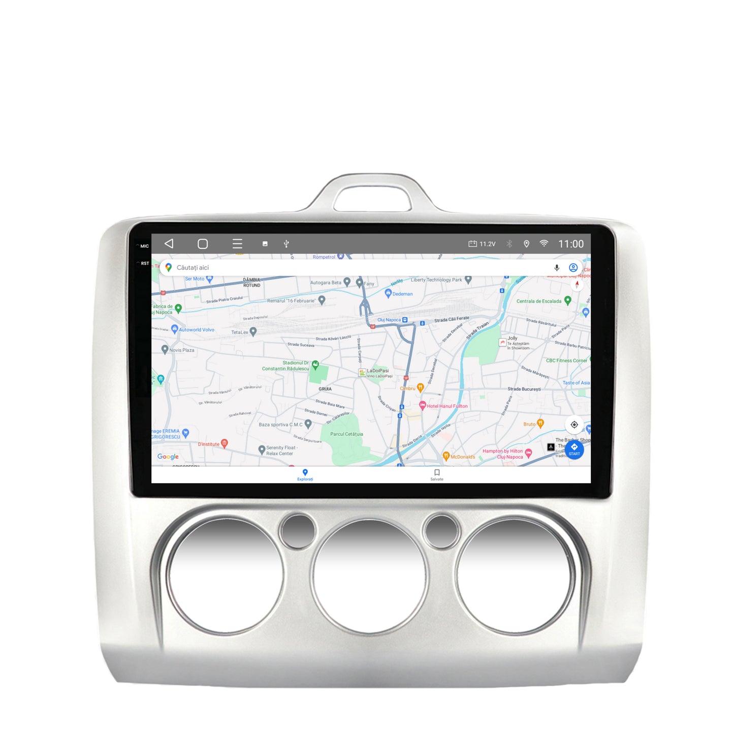 Navigatie 2K HUB64 Ford Focus MK2 (2004-2011), Clima manuala, 8GB RAM, Android, Octacore, Slot Sim 4G, DSP, GPS, Wi-FI, Carplay, Android Auto, USB, Bluetooth, Waze, Touchscreen, 9.5 Inch