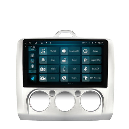 Navigatie 2K HUB64 Ford Focus MK2 (2004-2011), Clima manuala, 8GB RAM, Android, Octacore, Slot Sim 4G, DSP, GPS, Wi-FI, Carplay, Android Auto, USB, Bluetooth, Waze, Touchscreen, 9.5 Inch