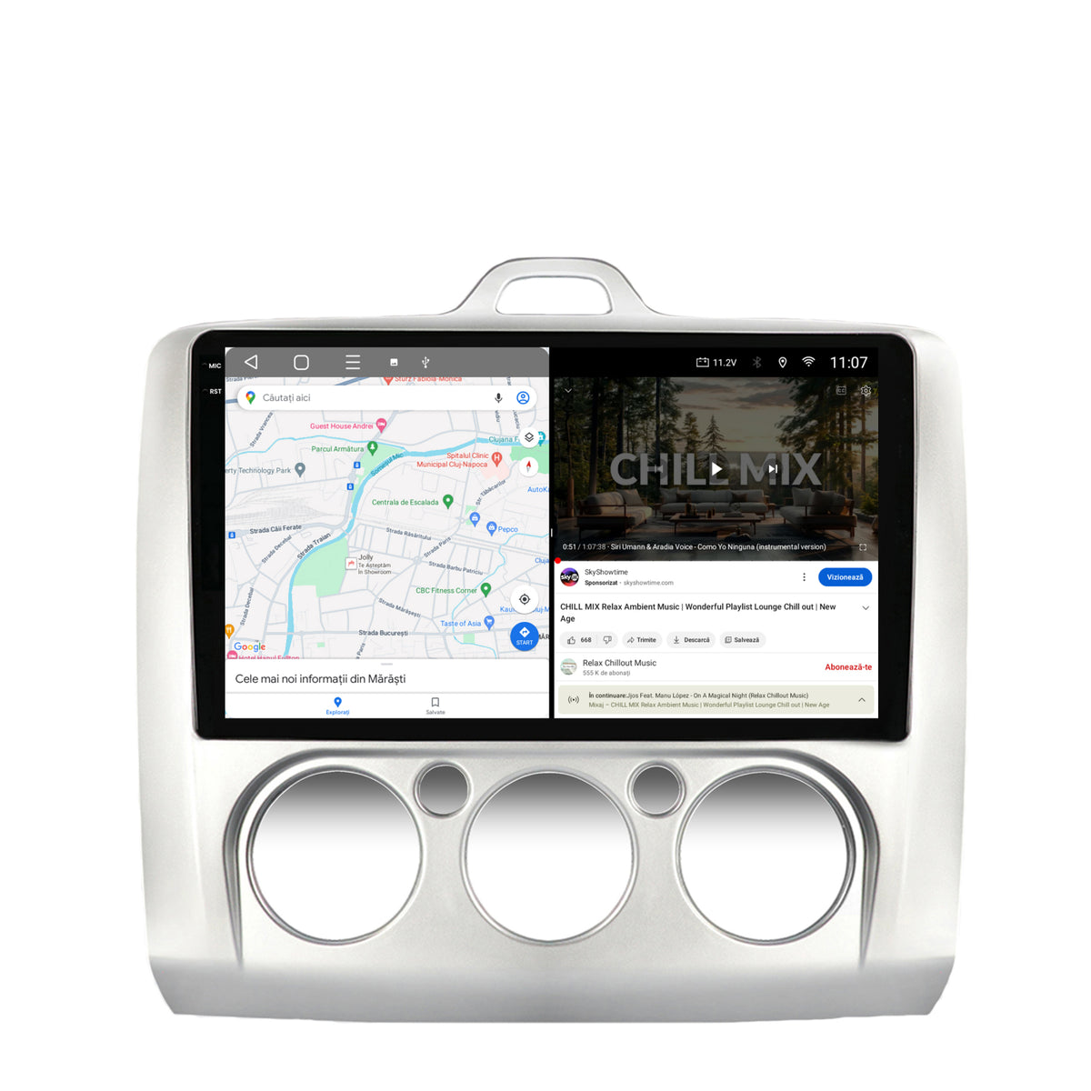 Navigatie 2K HUB64 Ford Focus MK2 (2004-2011), Clima manuala, 8GB RAM, Android, Octacore, Slot Sim 4G, DSP, GPS, Wi-FI, Carplay, Android Auto, USB, Bluetooth, Waze, Touchscreen, 9.5 Inch