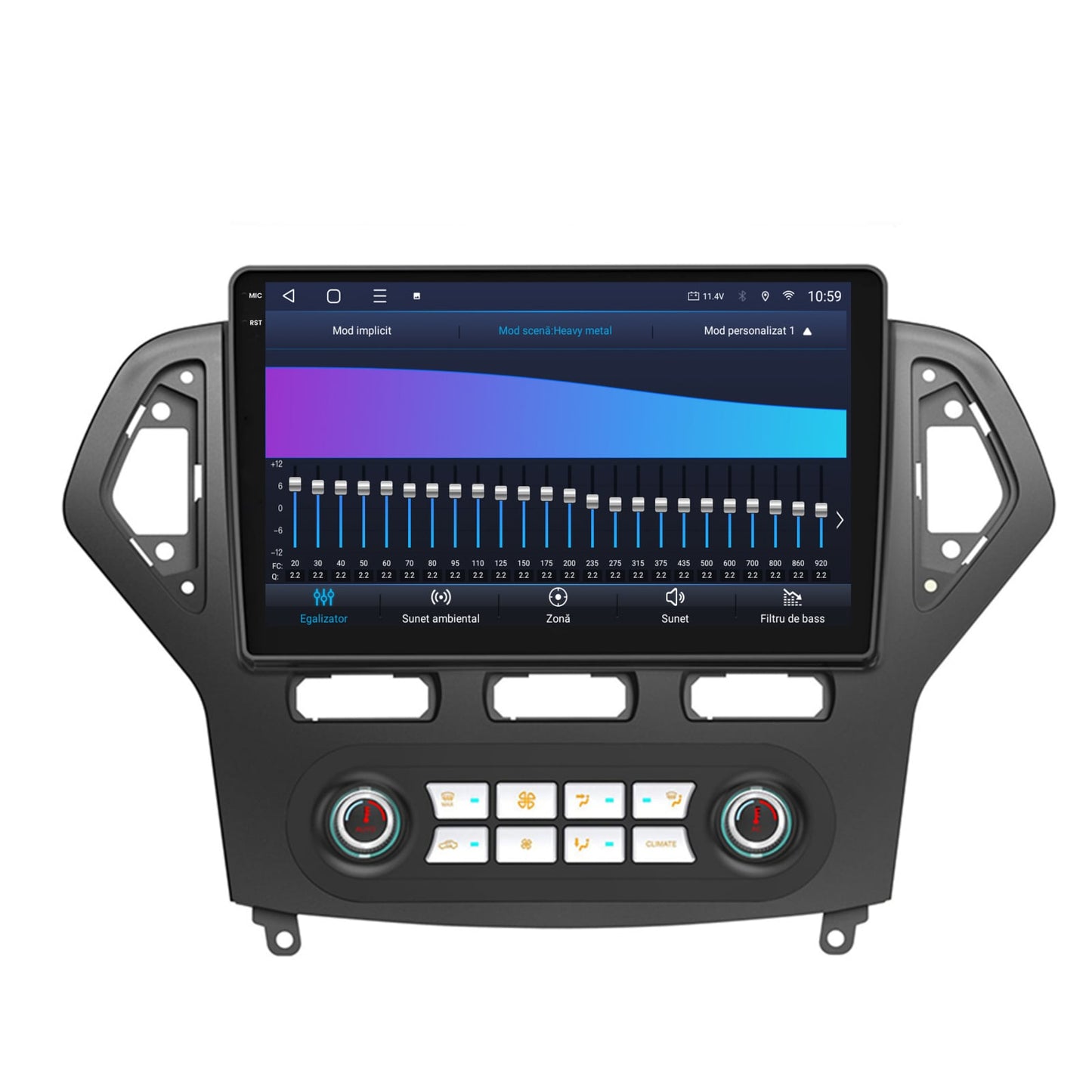 Navigatie 2K HUB64 Ford Mondeo (2007-2010) Clima Automata, 4GB RAM, Android, Octacore, Slot Sim 4G, DSP, GPS, Wi-FI, Carplay, Android Auto, USB, Bluetooth, Waze, Touchscreen, 10.36 Inch